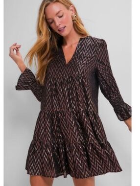 TUCKERNUCK Pomander Place Metallic Ikat Kenzo Dress Medium